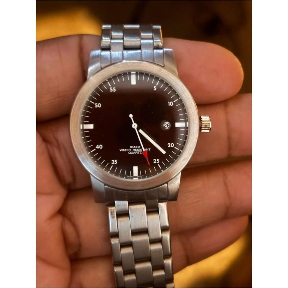 Men's Black and Silver Watch